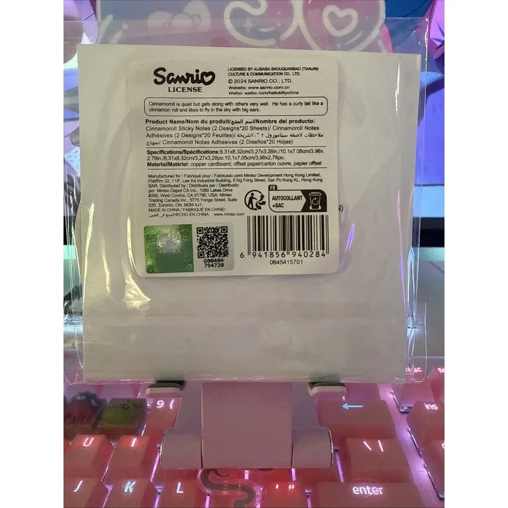 Sanrio Cinnamoroll Sticky Notes Set 2 Designs 20 Sheets Kawaii Stationery 2024